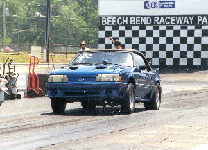 1988 Mustang GT Convertible launching at Beech Bend Raceway
